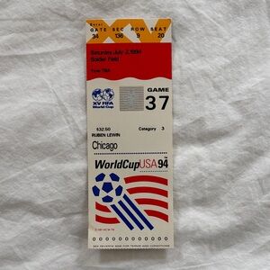 World Cup USA 94 Ticket Stub - Germany vs Belgium.